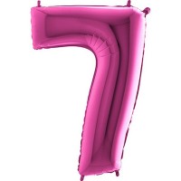 Balónek fóliový 102 cm - číslice 7 - růžový - WPINK 7