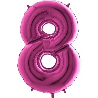 Balónek fóliový 102 cm - číslice 8 - růžový - WPINK 8