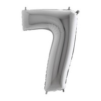 Fóliový balónek 102 cm - číslice 7 - stříbrný - WSILVER 7