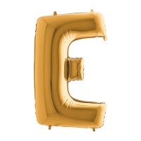 Balónek fóliový 102 cm - písmeno E - zlatý - WGOLD E