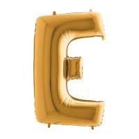 Fóliový balónek 102 cm - písmeno E - zlatý - WGOLD E