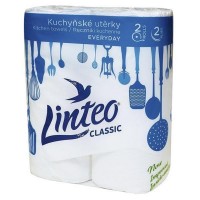 Kuchyňské utěrky Linteo Classic – bílé, 2vrstvé, 2 role - 600470