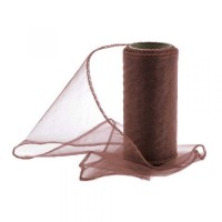 Organza obšitá 12cm/9m - hnědá - 240073