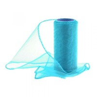 Organza obšitá 12cm/9m - tyrkysová - 240024