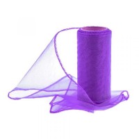 Organza obšitá 12cm/9m - tm. fialová - 240082