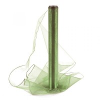 Organza obšitá 40cm/9m - tm. zelená - 084