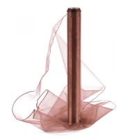 Organza obšitá 40cm/9m - hnědá - 242073