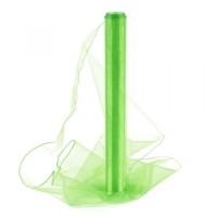 Organza obšitá 40cm/9m - sv. zelená - 242031