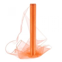 Organza obšitá 40cm/9m - oranžová - 242014