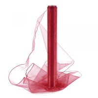 Organza obšitá 40cm/9m - bordó - 242064