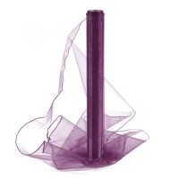 Organza 40cm/9m obšitá - tm. fialová - 242082