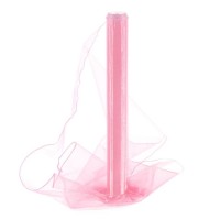 Organza obšitá 40cm/9m - sv. růžová - 242006