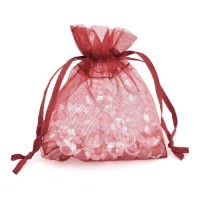 Dárkový sáček organza 12 x 17 cm - bordó - 9648