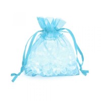 Dárkový sáček organza 9 x 12 cm - sv. modrá - 9632