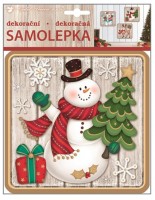 Plastická samolepka - sněhulák - 23 x 18 cm - 10351