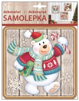 Plastická samolepka - lední medvěd - 23 x 18 cm - 10352