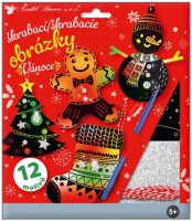 Sada škrabacích obrázků s doplňky - Vánoce - 6683