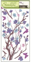 Samolepka na zeď - purpurovo-fialová větvička - 10089