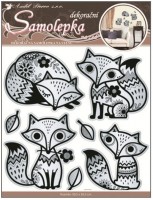 Samolepka na zeď - lišky - zrcadlo - 10075