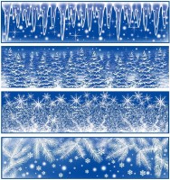 Okenní fólie s glitry - pruh - zamrzlý - 333