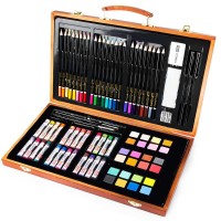 Kreativní výtvarná sada v dřevěném kufříku - 87 ks - S926548