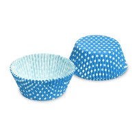 Cukrářské košíčky - modrý s puntíky - 50 x 30 mm - 40 ks - 65584