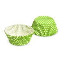 Cukrářské košíčky - zelený s puntíky - 50 x 30 mm - 40 ks - 65585