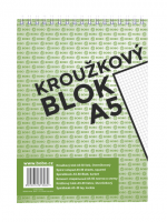 Kroužkový blok A5 - horní vazba - čtverečkovaný - 13064