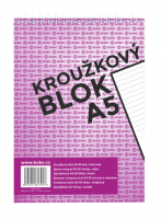 Kroužkový blok A5 - horní vazba - linkovaný - 13057