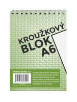 Kroužkový blok A6 - horní vazba - čtverečkovaný - 13095