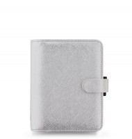 Diář Filofax Saffiano Metallic - kapesní - silver - 028755