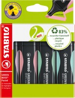 Zvýrazňovač - STABILO GREEN BOSS Pastel - 4 ks pouzdro