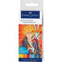 Popisovače Faber-Castell - Pitt Artist Pen - Manga Shonen - 6 ks - 0074/167157
