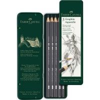 Akvarelová grafitová tužka Faber-Castell - plechová krabička - 5 ks - 0040/1178050
