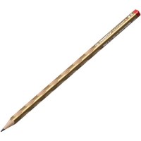 Tenká ergonomická grafitová tužka pro praváky - STABILO EASYgraph S Metallic Edition zlat