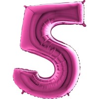 Balónek fóliový 102 cm - číslice 5 - růžový - WPINK 5