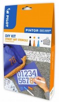 Kreativní set Pilot - Pintor - 3x akrylový popisovač - Street Art šablony - 4074/S3