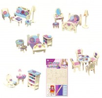 Dřevěné puzzle - nábytek pro panenky - nábytek snů - 1412