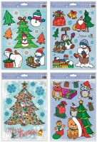 Okenní fólie s glitry - Merry Christmas - 30 x 20 cm - 215