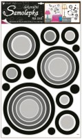Pokojová dekorace černé kruhy 70 x 42 cm - 1056