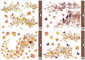Okenní fólie - podzimní větve - 42 x 30 cm - 6848