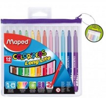 Fixy MAPED Color'Peps Long Life - 12 ks + pouzdro na zip - 9845017