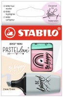 Zvýrazňovač STABILO BOSS MINI Pastellove 2.0 - 3 ks, růžová, tyrkysová, mátová