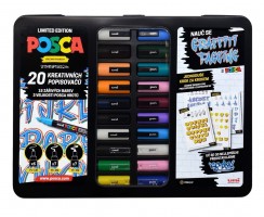 Dárková sada Posca GRAFFITI - 20 ks v kovovém boxu - P238212975CZ