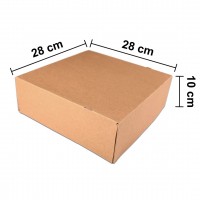 Dortová krabice KRAFT 28x28x10 cm - hnědá - 901.28