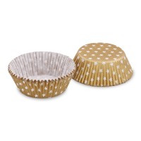 Cukrářské košíčky - zlaté s hvězdičkami - 50 x 30 mm - 40 ks - 65598
