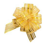 Stuha stahovací - organza LUX - 5/135 cm - zlatá - 161602