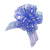 Stuha stahovací - organza LUX - 3/100 cm - tm. modrá - 161401