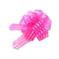 Stuha stahovací - organza LUX - 3/100 cm - tm. růžová - 161408