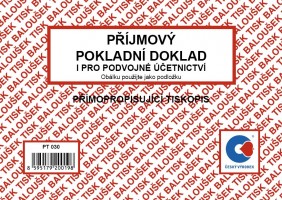 Přijmový pokladní doklad pro podvojné účetnictví propisovací - PT 030